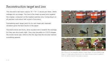 Reconstruction target and loss